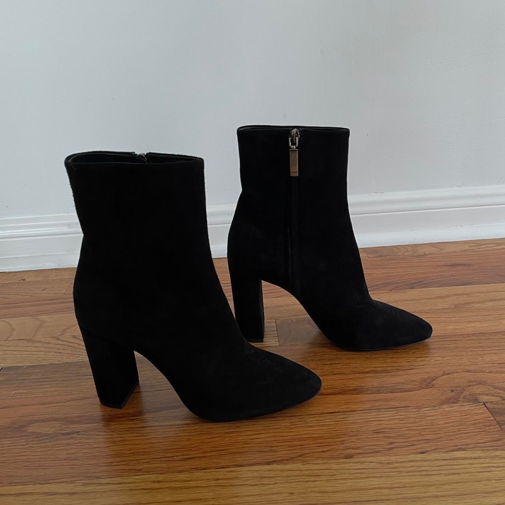 Saint Laurent Black Suede Ankle Boots